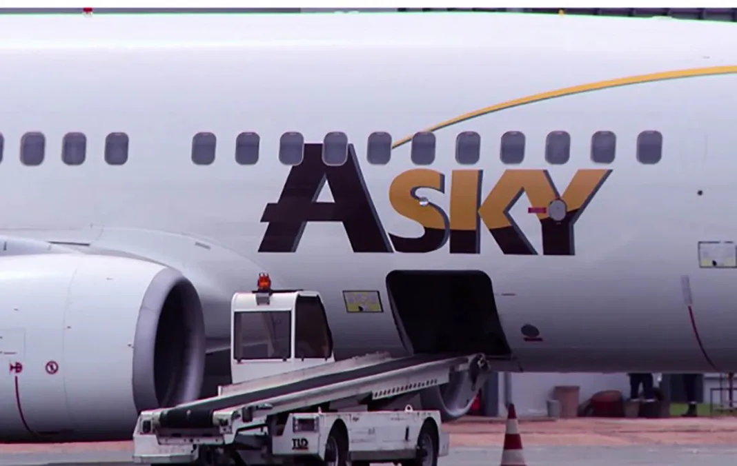 Avion ASKY Airlines, illustration du projet aéronautique à Lomé